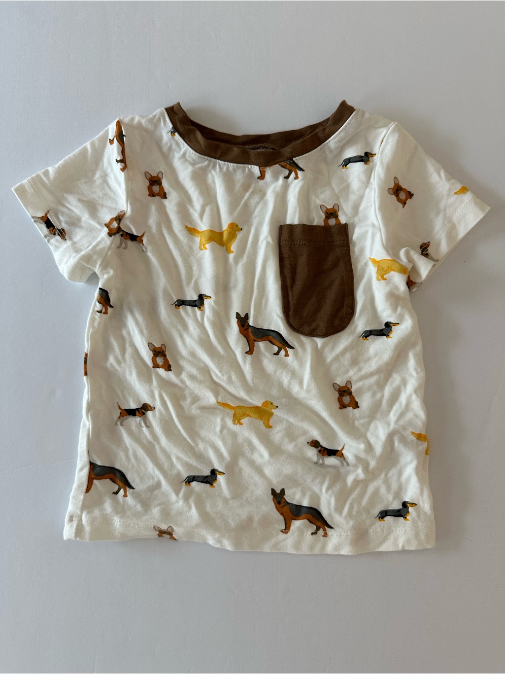 Kyte Baby Fluffy Dog Print Pocket Tee Size 12-18 Months